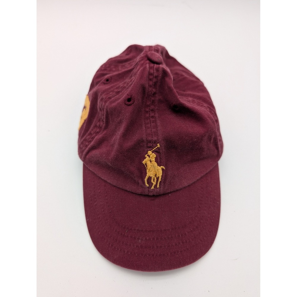 Polo Ralph Lauren Baby Boy Burgundy Cotton Pony Logo Baseball Cap 9-24M